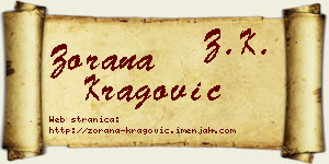 Zorana Kragović vizit kartica